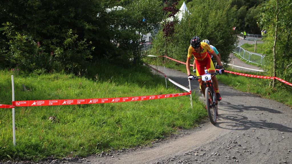 David Valero, en la final masculina de mountain bike de Glasgow 2018