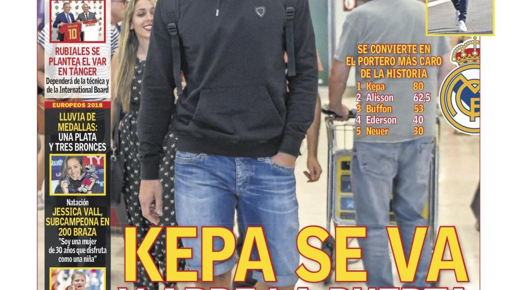 La portada del diario AS (08/08/2018)