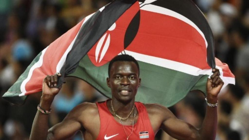 Nicholas Bett, tras lograr el oro en el Mundial de Pekín 2015.