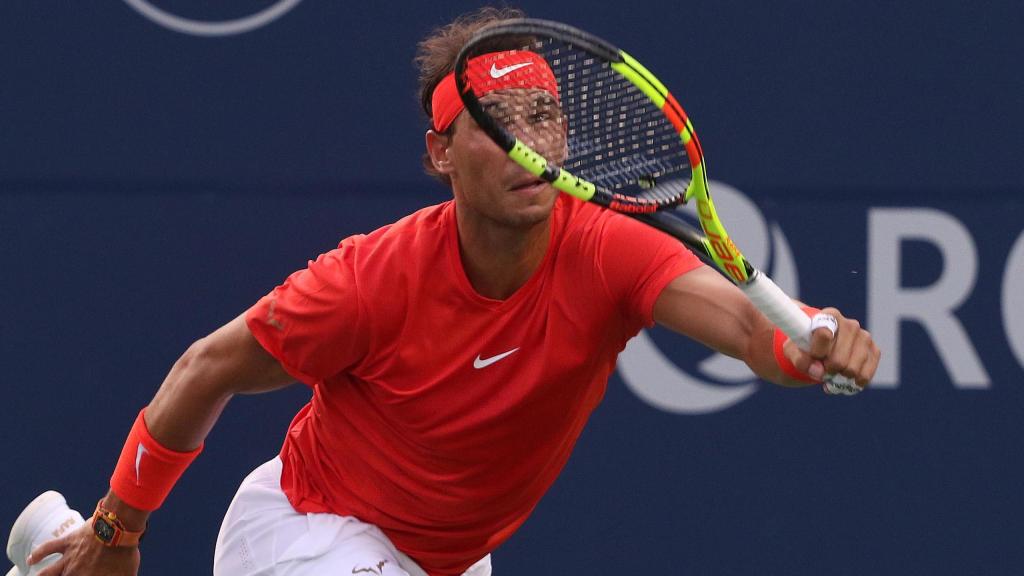 Nadal, durante su partido ante Paire.