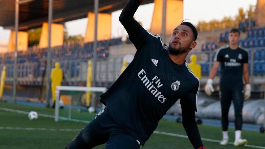 Keylor Navas en el primer entrenamiento del Madrid tras la International Champions Cup
