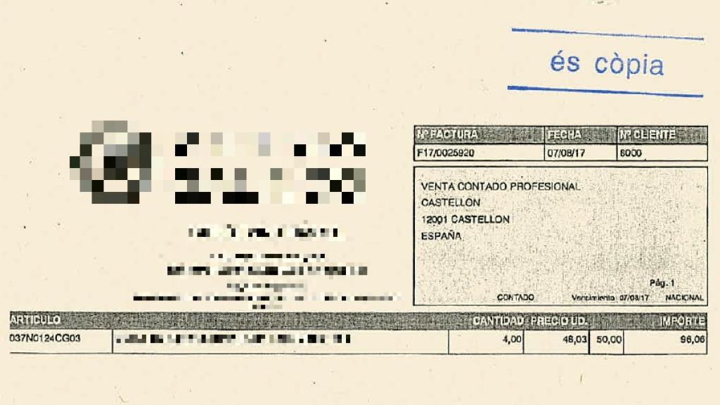Resguardo de una de las compras efectuadas por los terroristas.