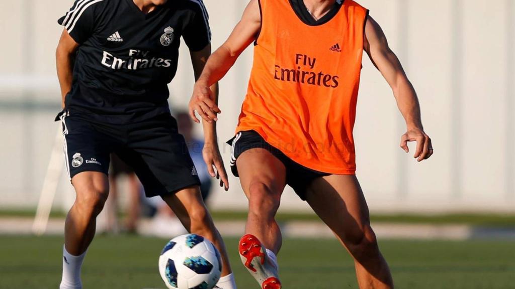 Modric entrenándose con el Real Madrid