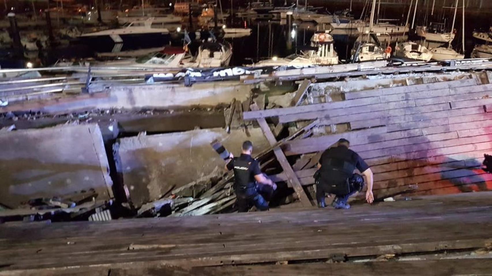 Varios heridos al hundirse un muelle de madera durante un concierto de O Marisquiño