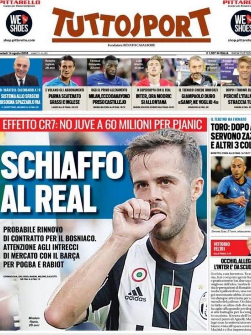 Portada Tuttosport (14/08/2018)