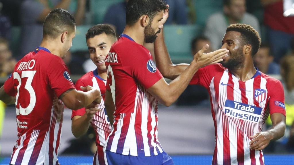 Diego Costa celebra el segundo gol del Atlético