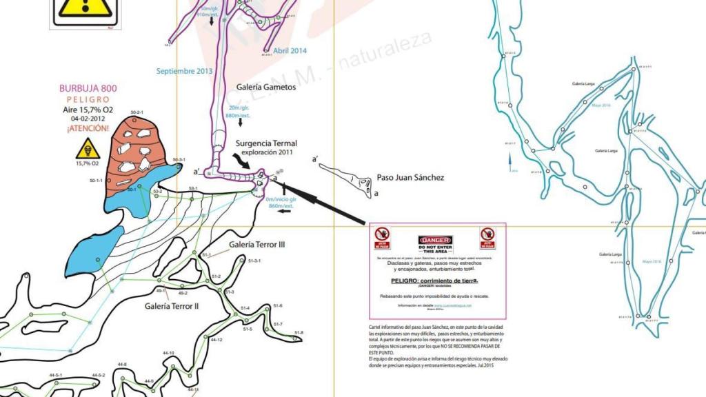 Zona de la cueva donde comienza el Paso Juan Sánchez
