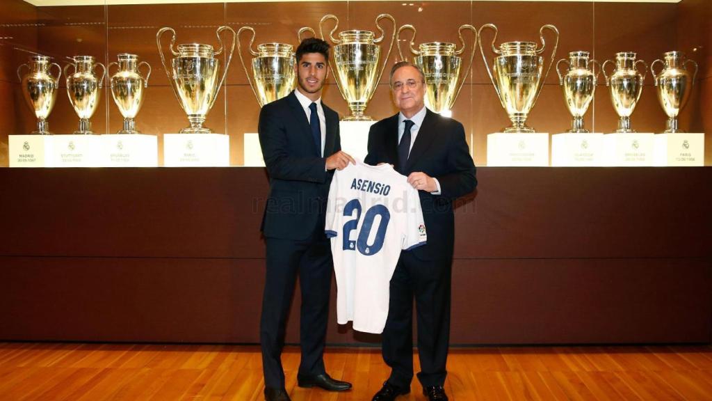 Asensio y Florentino en la presentación del '20'