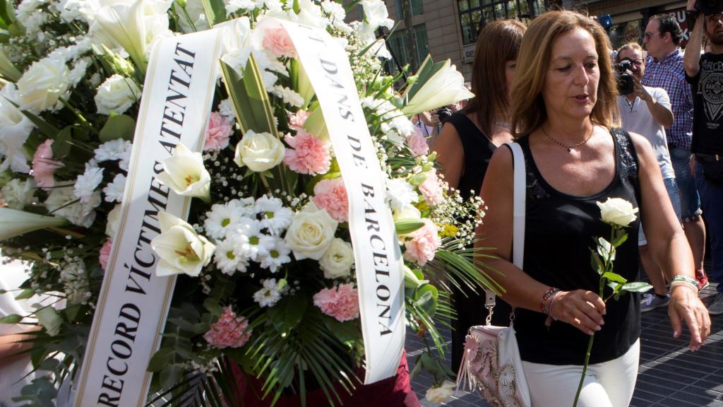 La presidenta del Grupo Municipal de Ciudadanos en el Ayuntamiento de Barcelona, Carina Mejias, durante el acto de homenaje organizado por Acvot.