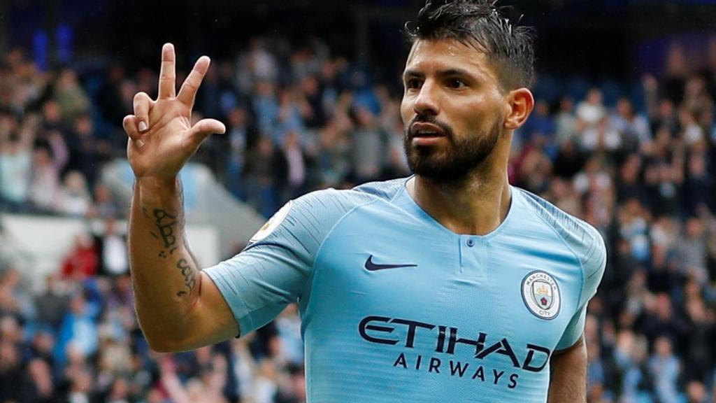 Agüero, tras anotar su tercer gol