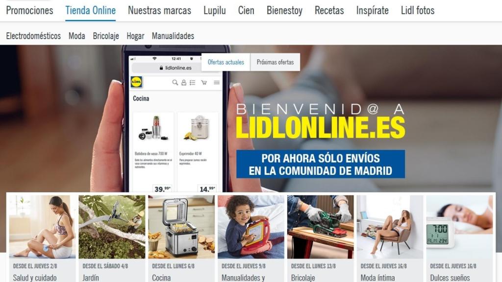 Imagen de la nueva tienda inline de Lidl.