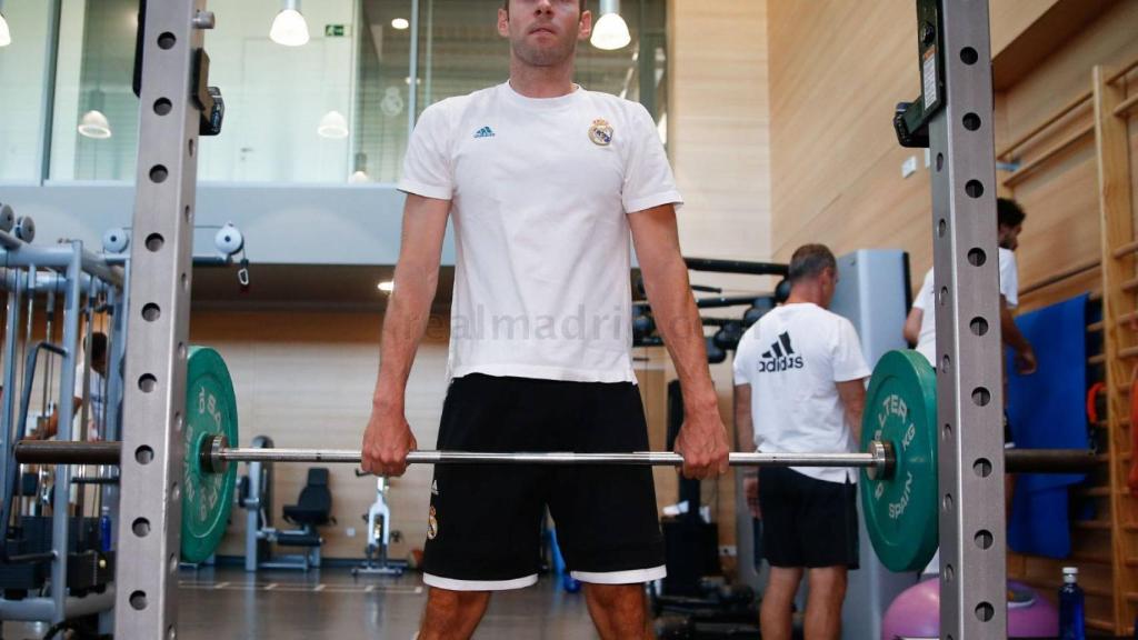 Causeur, durante un entrenamiento con el Real Madrid.