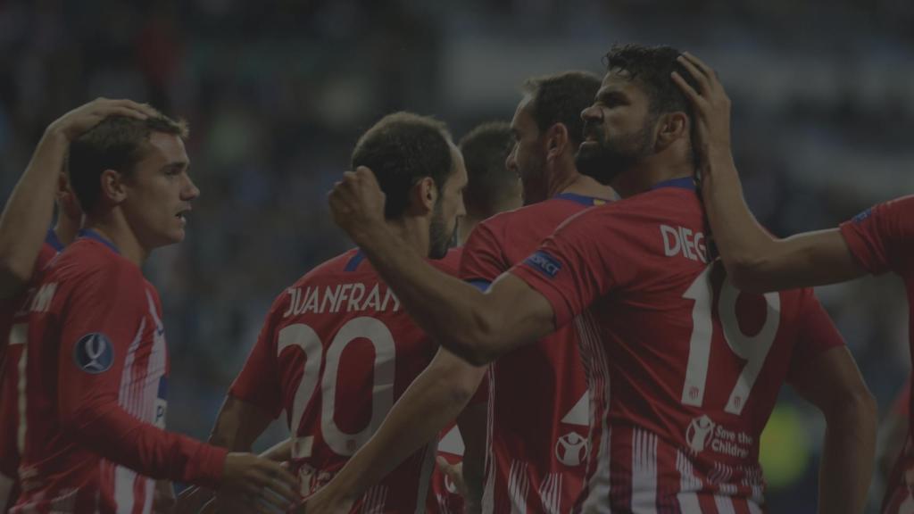 Los jugadores del Atlético de Madrid celebran un gol