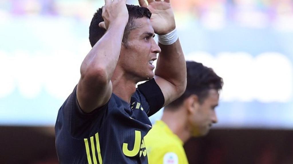 Cristiano en el partido frente al Chievo Verona