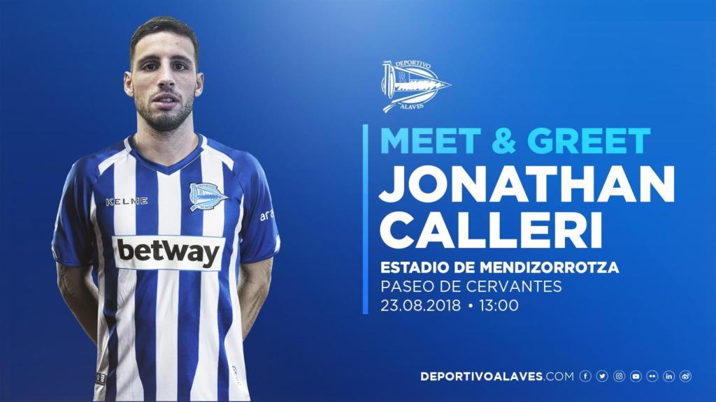 Jonathan Calleri con la camiseta del Alavés