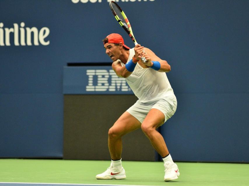 Nadal, durante un entrenamiento en Nueva York.