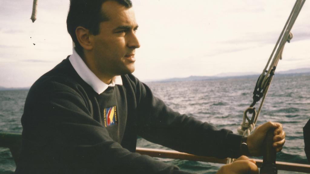 Xabier Fortes, navegando.