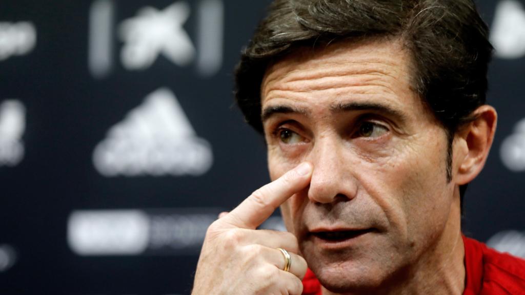 Marcelino García Toral, durante una rueda de prensa del Valencia