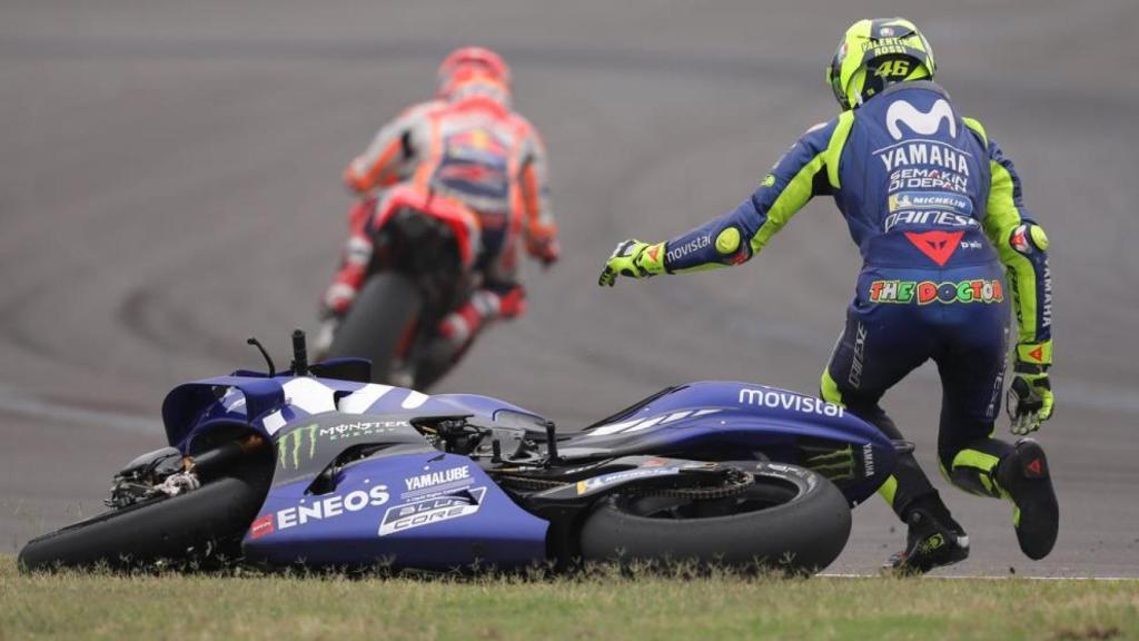 Valentino Rossi y Marc Márquez durante el Gran Premio de Malasia 2015