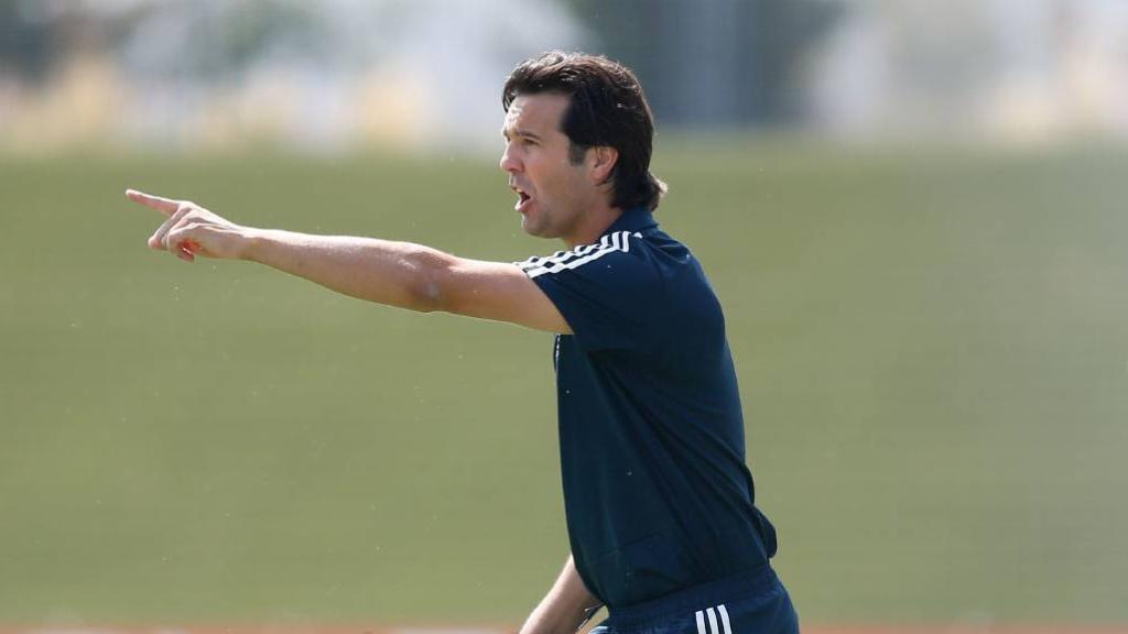 Solari en el partido ante Las Palmas Atlético