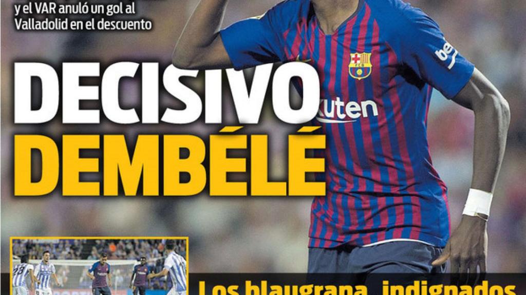 La portada del diario Sport (26/08/18)
