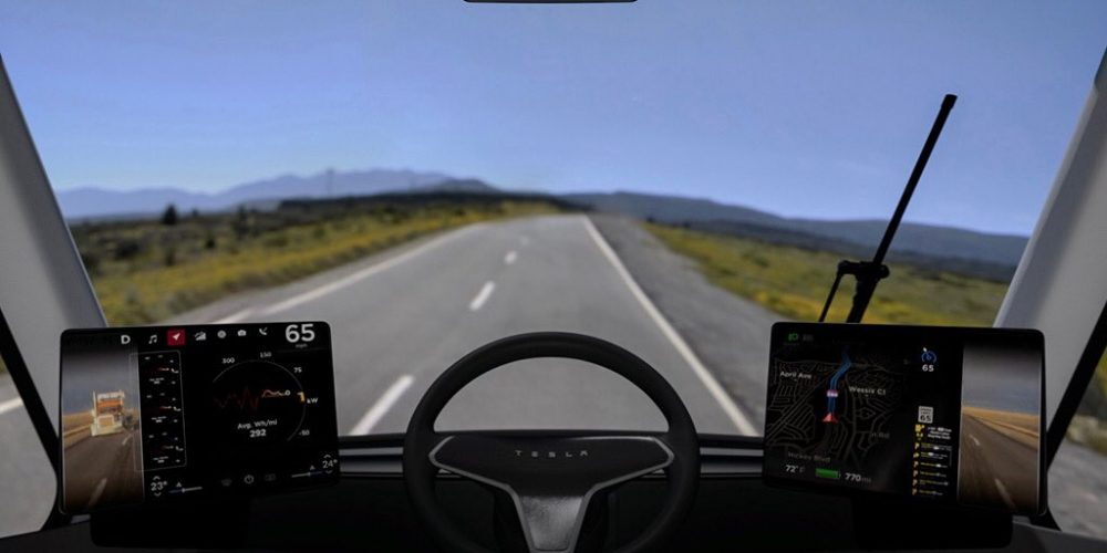 camion autonomo tesla semi truck interior
