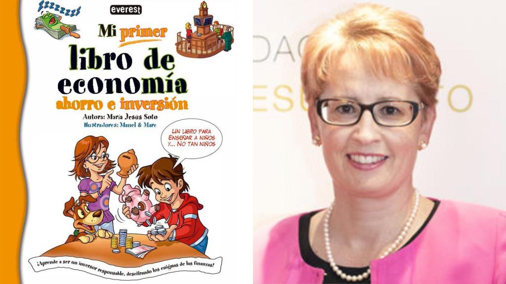‘Mi primer libro de economía, ahorro e inversión’ y su autora, María Jesús Soto.