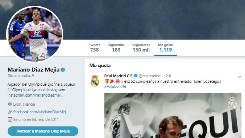 Mariano, felicitando a Lopetegui. Foto: Twitter (@marianodíaz9)