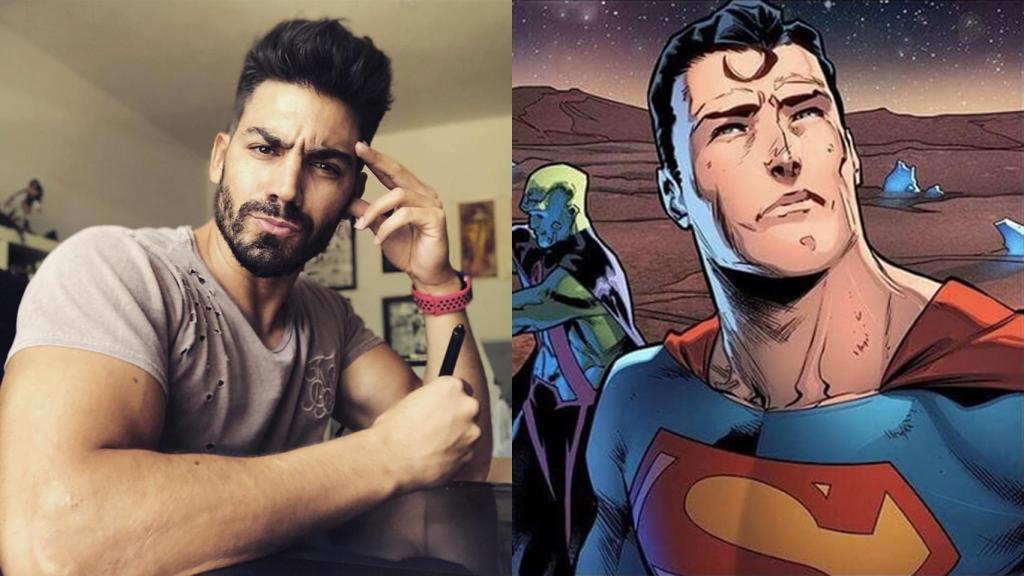 Jorge Jiménez, vestido de Superman.