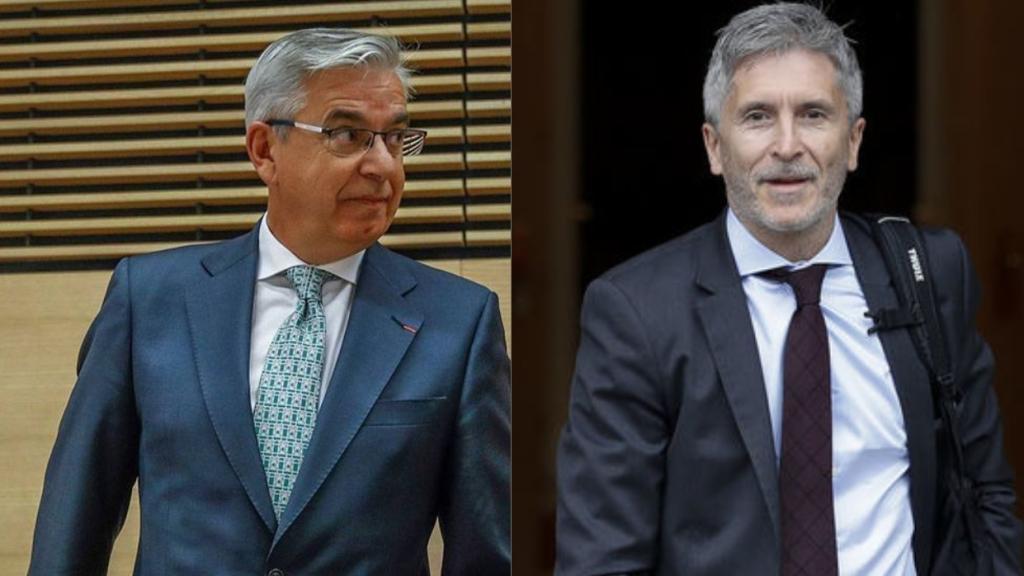 A la izquierda, el coronel Sánchez Corbí; a la derecha, el ministro Grande-Marlaska.