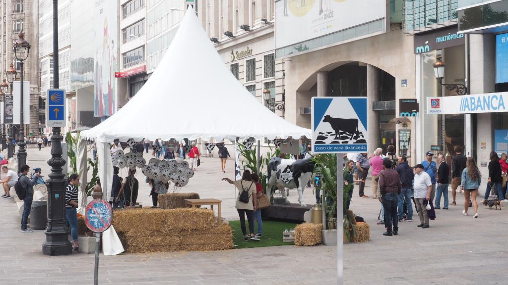 Casa Grande de Xanceda ha montado una caseta con actividades relacionadas con el mundo rural y las vacas.
