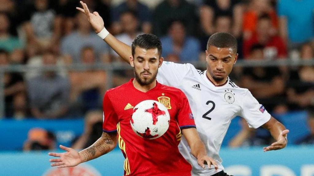 Ceballos en un partido con la Sub21 ante Alemania