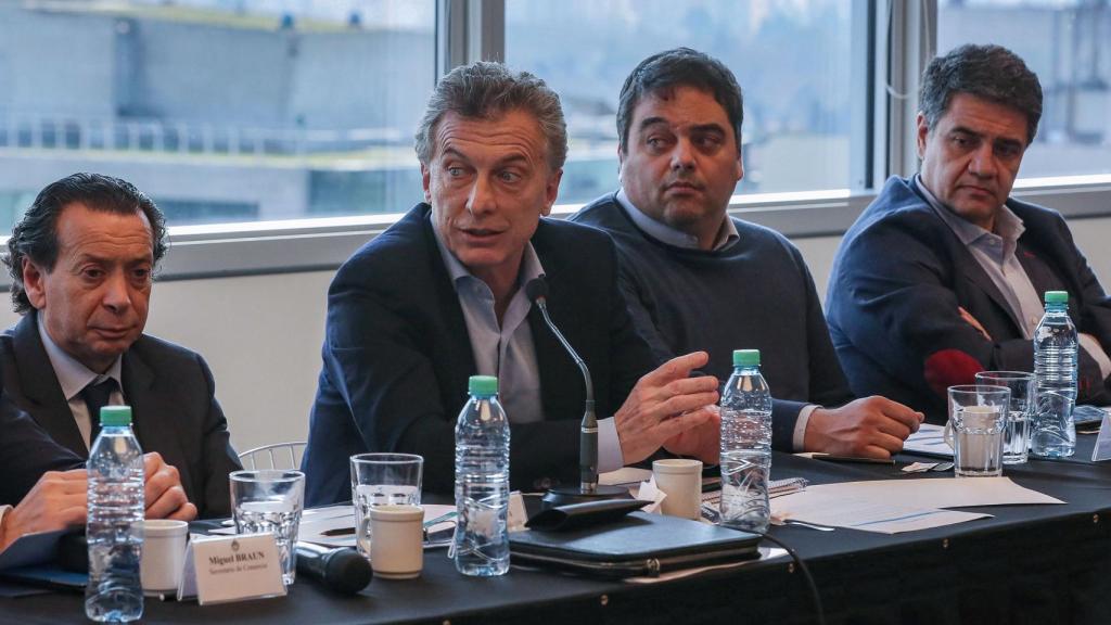 El presidente argentino, Mauricio Macri, durante un encuentro con empresarios.