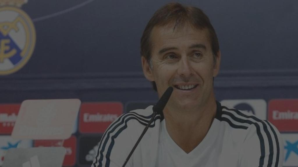 Julen Lopetegui, en rueda de prensa con el Real Madrid