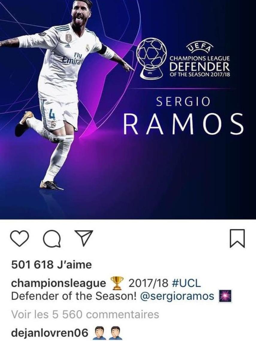 Dejan Lovren se queja del premio de Sergio Ramos