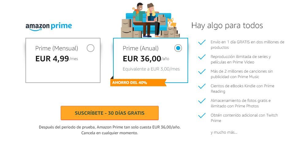 amazon prime subida precio