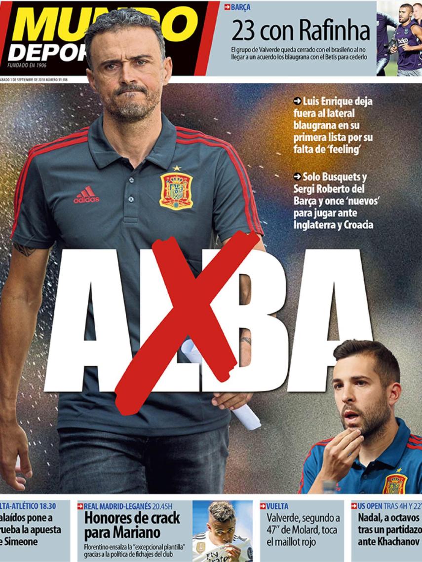 La portada del diario Mundo Deportivo (01/09/2018)