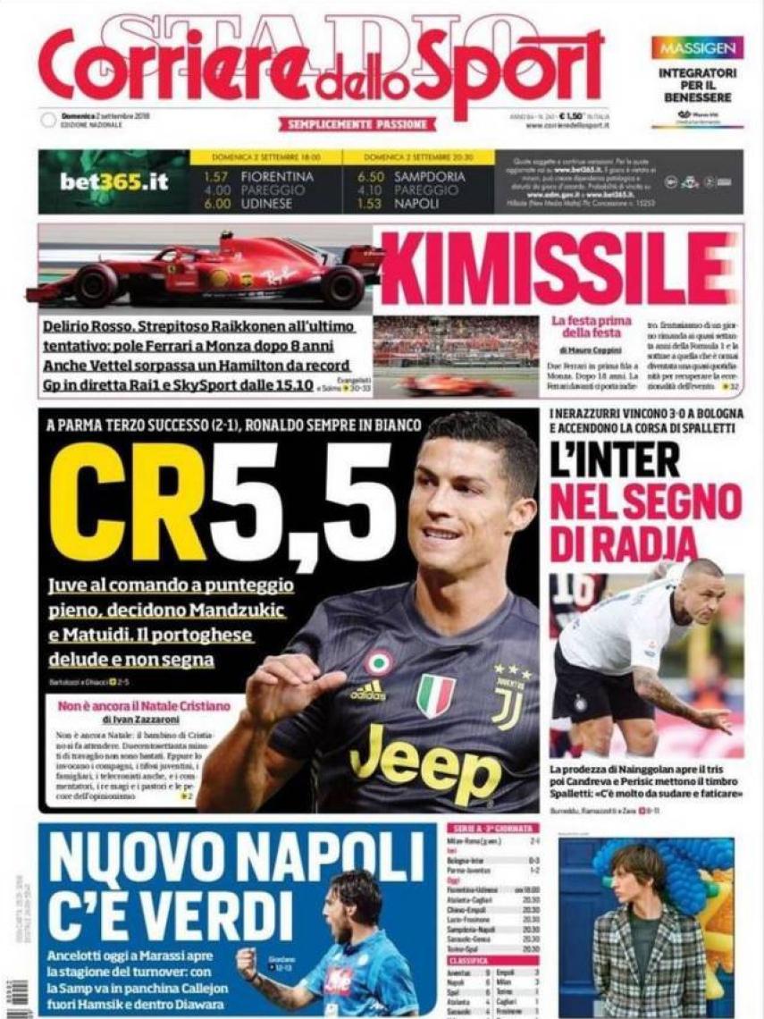 Portada Corriere dello Sport (02/08/2018)