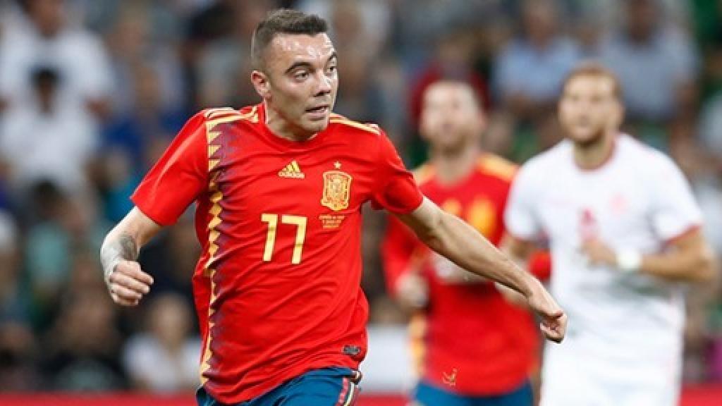 Iago Aspas con la selección española. Foto: sefutbol.com