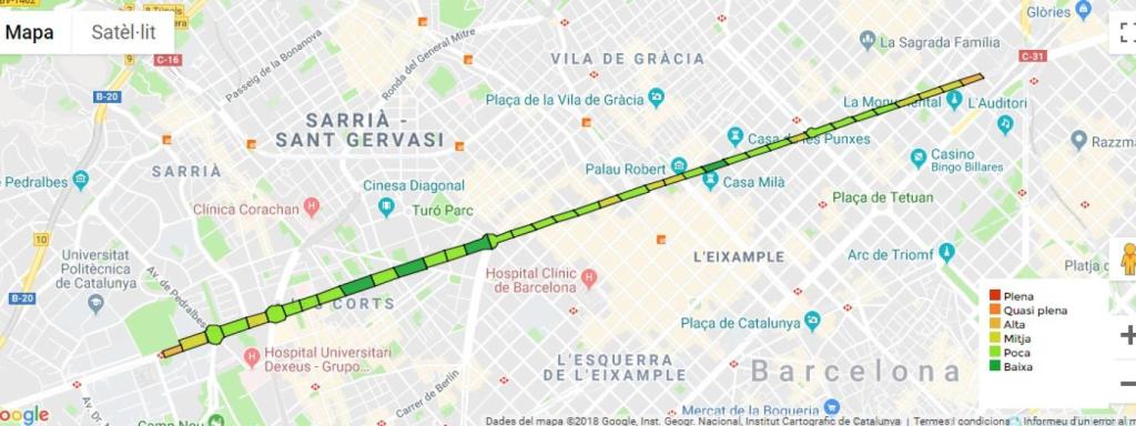 Mapa de la manifestación  colgado ayer en la web de la ANC