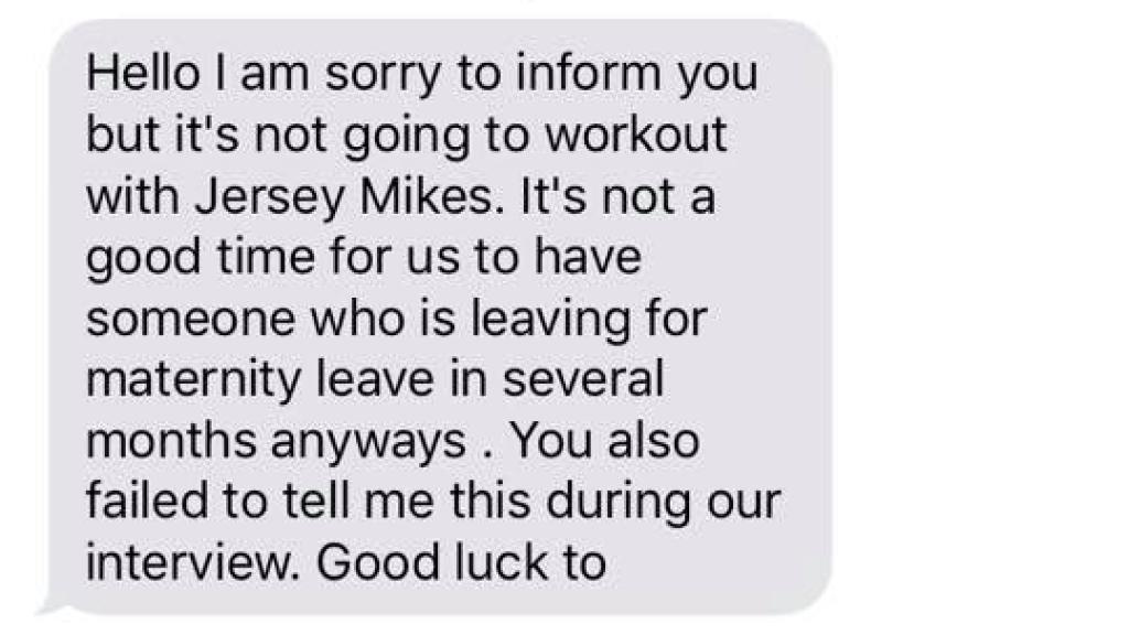 El pantallazo del mensaje de texto que recibió la mujer.