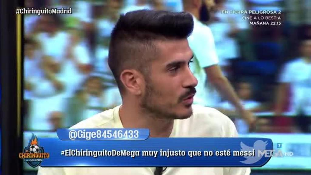 Álvaro Benito en El Chiringuito. Foto: Twitter (@elchiringuitotv)