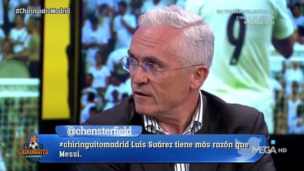 Paco García Caridad en El Chiringuito. Foto: Twitter (@elchiringuitotv)