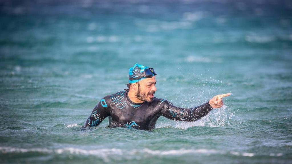 En uno de los diez Ironman que completó en 2017.