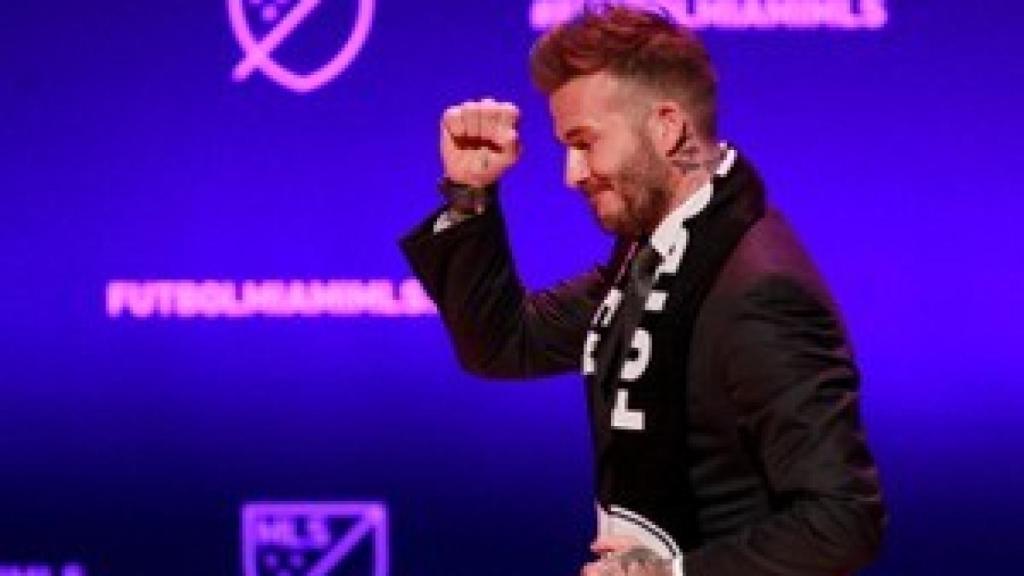 Beckham en la presentación de su nuevo proyecto