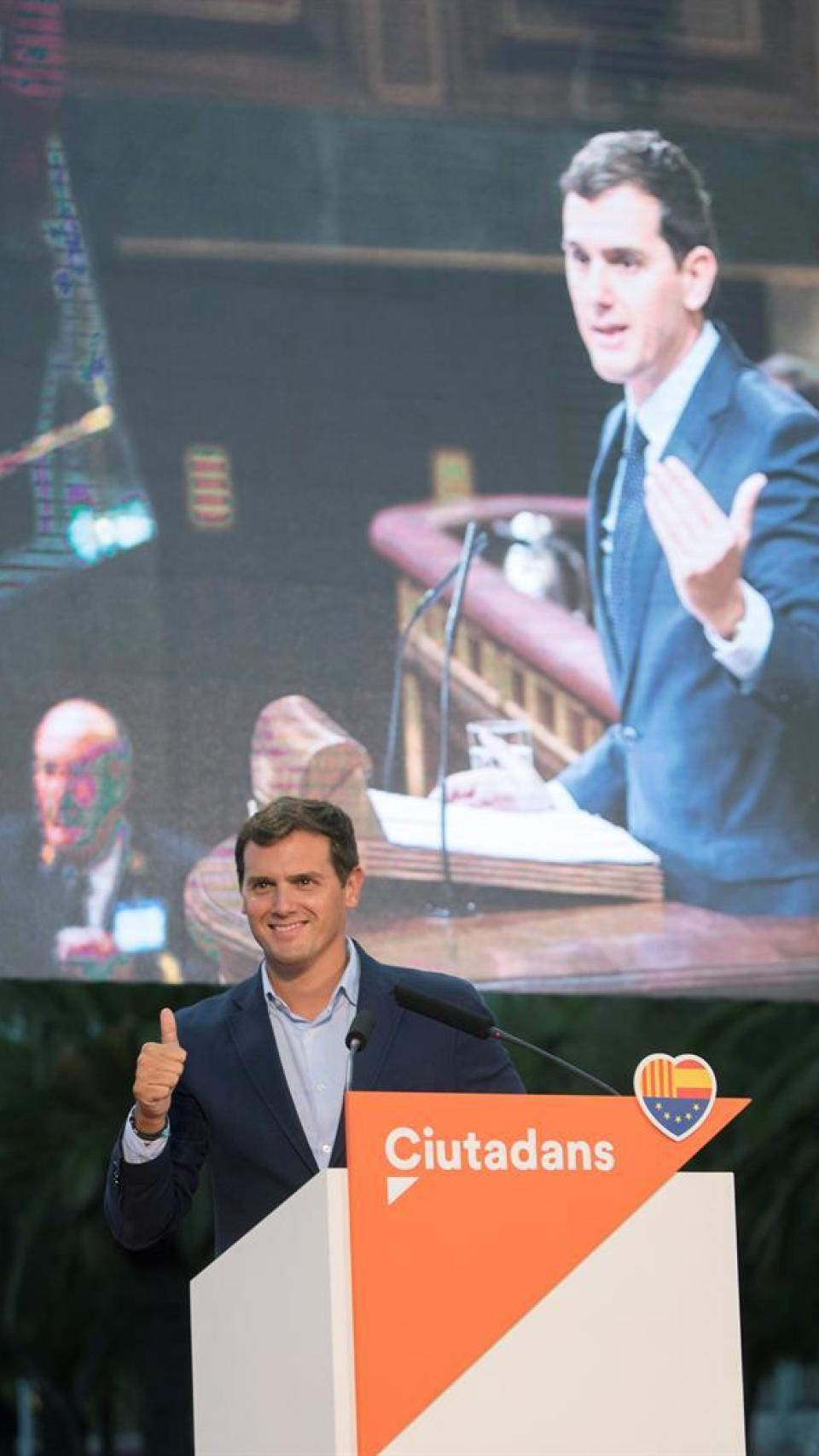 Albert Rivera, durante su intervención en el acto de ayer.