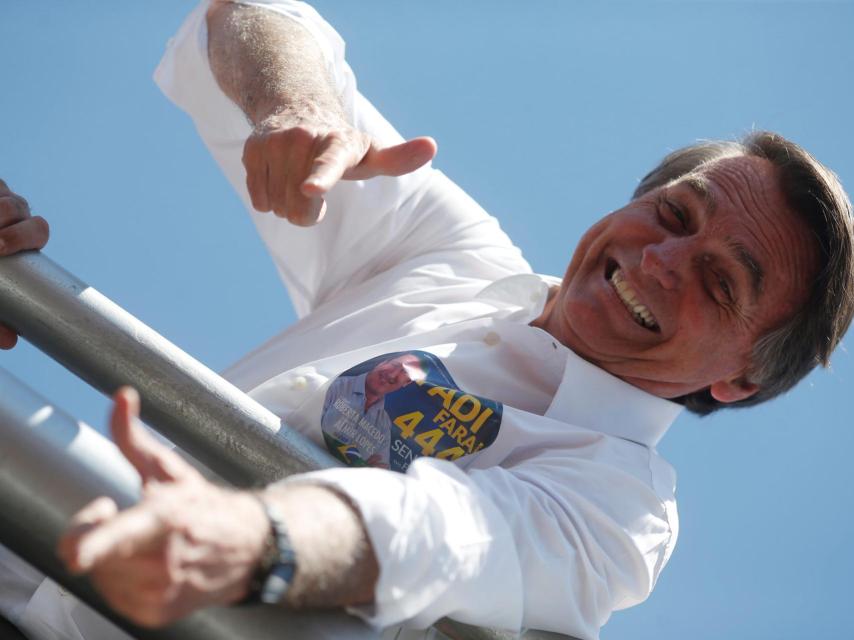 Jair Bolsonaro en un acto de campaña.