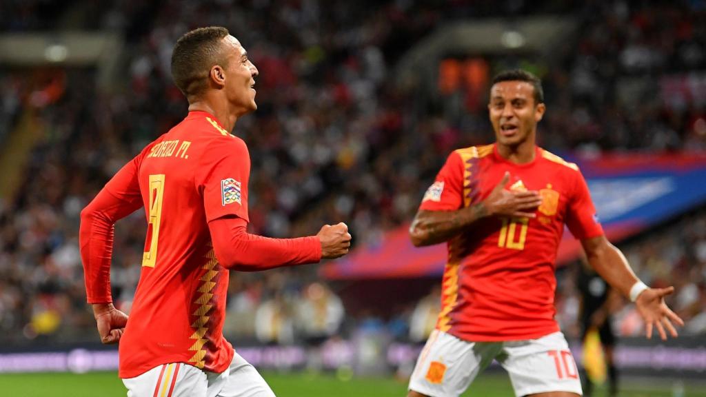 Rodrigo celebra su gol ante Inglaterra