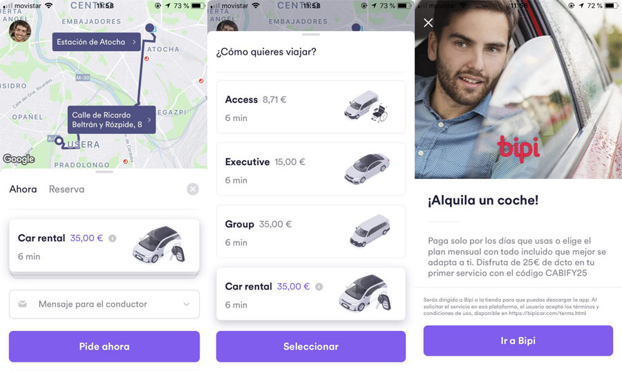 cabify bipi alquiler de coches