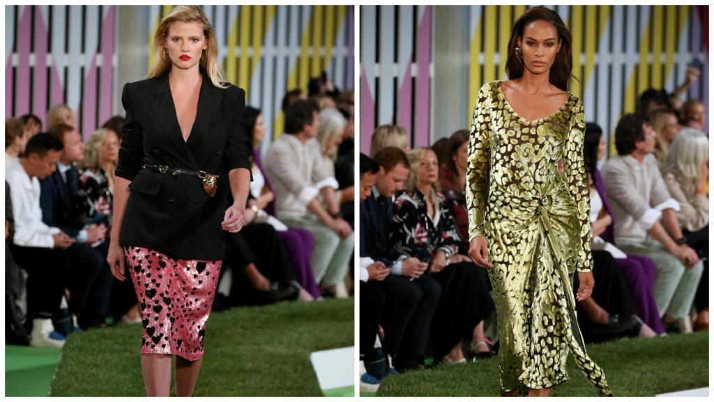 Algunas modelos de Escada en la pasarela.